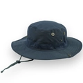 Detail of navy blue ripstop tactical boonie hat with metal eyelets and adjustable cord - One Size / Dark Blue Black (77g)