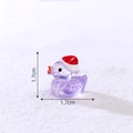 Miniature purple glitter resin Christmas duck with red hat for DIY snow landscape - Fine Glitter Purple