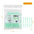 Green cartoon animal plastic fruit forks set of 50 for desserts and party snacks - Bag Pack/50Pcs / Green