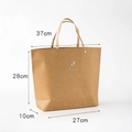 Bolsa de regalo de papel kraft marrón con asas, medida 27x28x10cm para envoltorios - Bolsa de Regalo Mediana - Color Natural Kraft