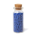 Perline di vetro blu da 3mm in bottiglia con tappo in sughero per gioielli DIY - Blu scuro