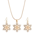 Funkelndes Schneeflocken Schmuckset mit Goldkette und Kristallohrringen als Geschenkset - Gold