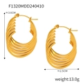Mehrlagige goldene Creolen aus Titanstahl im geometrischen Hohldesign für Damen - F1320-Mehrlagig Umwickelt