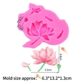 Rosa Silikonform mit Lotus-, Koi- und Seerosen-Designs für Fondant und Pralinenherstellung - Nummer 2 / Rosa