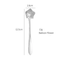 Silver bellflower shaped stainless steel dessert spoon, 12.5cm creative floral design - Silver Platycodon