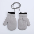 Moffole neonato in maglia grigia con polsini neri e cordino per calore invernale - 1-3 Anni / Stile Cordino Regolare / Grigio chiaro