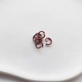 Red-brown matte finish metal open jump rings for DIY jewelry and keychain making - Coffee
