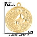 Guida alle dimensioni del ciondolo dorato con sole, luna e fungo in misura 25x29mm - Pendaglio Color Oro