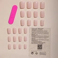 Set de 24 uñas postizas cortas rosa claro con pegatinas adhesivas y lima - Estilo Squoval Rosa Nude (XC-40-90)
