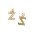 Golden letter Z pendant with pearls and hammer textured finish necklace accessory - Letter Z