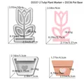 Silikonform-Set für Tulpenstecker und Herztöpfe mit Maßangaben und Gewichtsdetails - Tulpen-Stecker + Blumentopf-Basis
