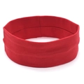 Detail of red elastic sports headband showing the soft knit texture and durable stitching - Red