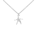 Collana con ciondolo a forma di stella marina argentata con catena sottile lucida - Collana Stella Marina Acciaio