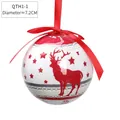 Christmas foam ball ornament with red reindeer pattern and ribbon, 7.2cm diameter - White Base Elk Ball