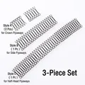 Black metal hair finishing combs 3-piece set for tidying stray hair and flyaways - Assorted (Total 4pcs: 2xA, 1xB, 1xC) / 3-Piece Set (ABC)