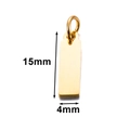 Golden rectangular 15mm x 4mm stainless steel charm pendant with measurements - Outer Hole Rectangle (4x15mm) / Gold