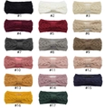 Collage of knit headbands in 17 colors with fleece lining and cable knit texture - Multicolor