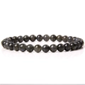 Handgefertigtes 6mm Labradorit-Perlenarmband mit tiefblauen Reflexen, elastisch - Larvikit