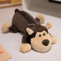 Astuccio in peluche a forma di scimmia marrone con zip posteriore per la scuola - Scimmia