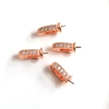 Elegant 14k gold filled jewelry clasp with pavé cubic zirconia for DIY necklaces - Bead Bail / Rose Gold
