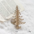 Ciondolo albero di Natale dorato con glitter 13cm dal design traforato elegante - Albero di Natale 3D