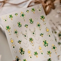 Autocollants ongles baroques M1314 avec motifs dorés et textures de pierres précieuses - Style de Pierre Précieuse Émeraude Vintage (M-1314)