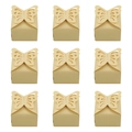 Set of 9 butterfly hollow favor boxes for weddings in elegant pearlized light gold finish - Beige