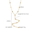 Detail der 18K vergoldeten Y-Kette mit Kristallanhängern und Maßangaben in cm - Gold Y-Form Quaste Stil (HC-N40070)