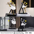 Elegant abstract ballet dancer resin sculpture in gold and silver finish for home decor - Dancers Set of 4