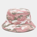 Detailed view of pink camouflage sun hat with reinforced stitching and washed canvas texture - M(56-58cm) / Pink Camouflage (Color 3#)