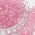 Pink frosted glass beads with gold wire drawing effect 8mm round beads for jewelry making - Light Pink Brushed