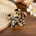 Elegant tortoise shell flower hair claw clip with vintage acetate finish and petal design - 7cm / Beige Tortoise Shell