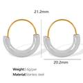 Two-tone geometric 18K gold plated stainless steel and clear resin hoop earrings - Two-tone Gold and Silver