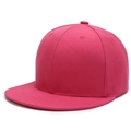 Gorra hip hop unisex de visera plana rojo rosa con estructura de seis paneles liso - Ajustable / Rosa Rojo