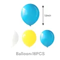 Set of 18 colorful 12-inch party balloons in sky blue, bright yellow, and white tones - Latex Balloons 18PCS