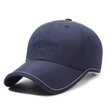 Dark blue quick-dry baseball cap with GUANYIYA embroidery and reflective brim - Adjustable / Navy Blue