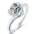 Anello in argento sterling S925 con pietra moissanite da 1,0ct e design a alone - Delizia del Cuore