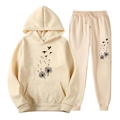 Survêtement en polaire beige avec imprimé pissenlit et pantalon de jogging à cordon - S(L) / Haut Et Bas / Kaki 2