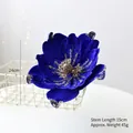 Navy blue velvet magnolia flower with golden glitter for Christmas tree decoration - Sapphire Blue
