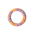 Vibrant orange spring ring buckle with purple stripes and yellow dots for DIY crafts - Orange