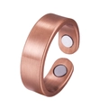 Adjustable magnetic red copper therapy ring with brushed metal finish and magnets - Ring 1 / Copper