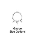 Anello per naso punk argento con tre punte, calibro 1,2mm e diametro 8mm 10mm - Piccole 3 Punte 1.2*8mm / Color Acciaio