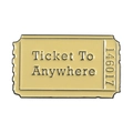 Retro 'Ticket To Anywhere' enamel pin badge with vintage ticket design and numbered detail - Beige Ticket-Ticket To Anywhere