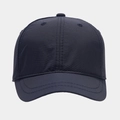 Detailed macro view of dark blue baseball cap showing breathable quick-dry fabric texture - Adjustable / Navy Blue