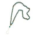 Detail of colorful resin chain links with marble texture and gold ring attachment - SL1869-Dark Green Lake Blue Beige Marble