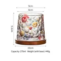 Colorful spinning whiskey glass with bubbles and round wooden base, 270ml capacity - Multicolor Bubble Pattern with Wooden Base