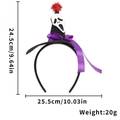 Halloween witch hat headband with Ghostface pattern, red pompom and purple ribbon bow - Ghost Face Witch Hat
