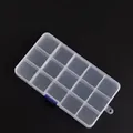 Transparent 15-compartment storage box with blue buckles and 17x9.5cm size markings - 15 Grids Storage Box 17*9.5cm(A67)