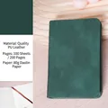 A7 green PU leather pocket notebook with 100 sheets of 80g ruled paper and bookmark - A7 (No Buckle / 100 Sheets) / Green