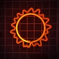 LED-Neon-Wandleuchte in Sonnenform mit hellorange-gelbem Glanz für die Raumdekoration - Batterie und USB Dual Use / Rot